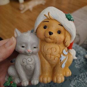 Jim Shore Festive Dog and Cat Figurine